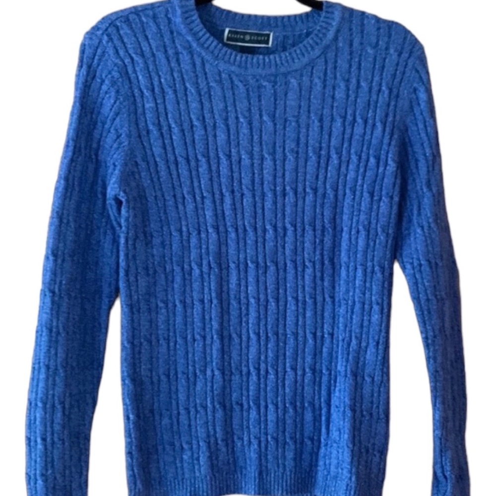 NWT Karen Scott Blue Cotton Knit Sweater Created for Macy’s Sz PXL -Fits Medium - Picture 1 of 6